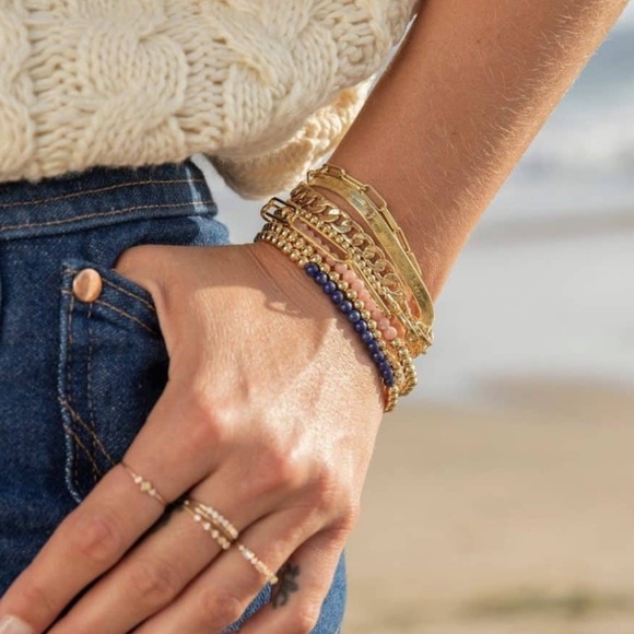 Gorjana Jewelry Gorjana Newport Adjustable Bead Bracelet Gold